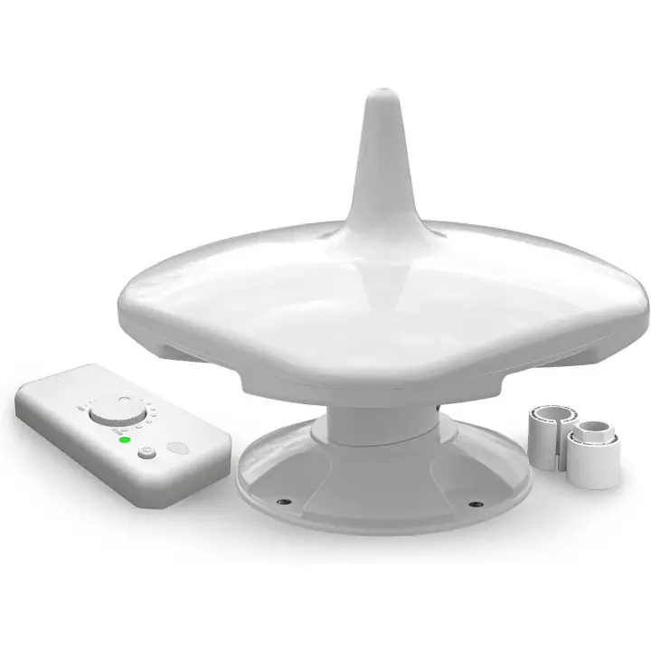 Blugy Antena TV para Caravana Exterior Omnidireccional Amplificador DVB-T/DVB-T2/FM/DAB TDT con Soporte de Montaje - 1