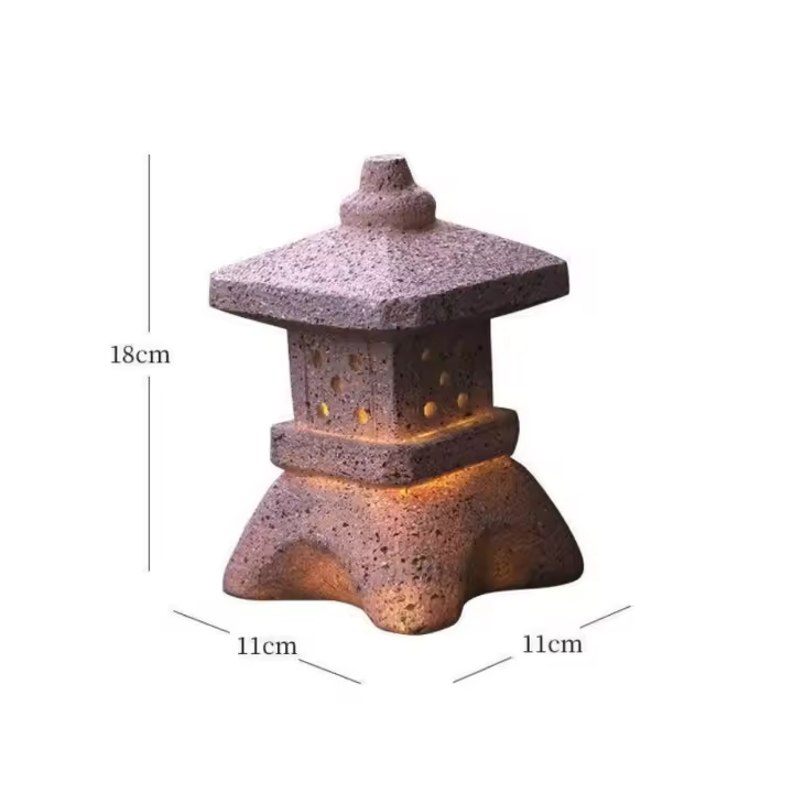 Lámpara Solar De Resina Creativa Torre De Luces De Palacio Decoración Zen Para Jardín Y Patio Iluminación Solar Pagoda Luces - 1