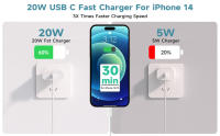 Cargador 20W con Cable lightning Carga Rapida 1m 1.5m, 2m Compatible  20w, Adaptador Tipo C, Cargador USB C con Cable de Carga Rápida PD3.0 20W para iPhone 14 13 Fuente de Alimentación de Cargador Rápido USB C con Cable Tipo C a L de 2M para iPhone 12 11 - details 1