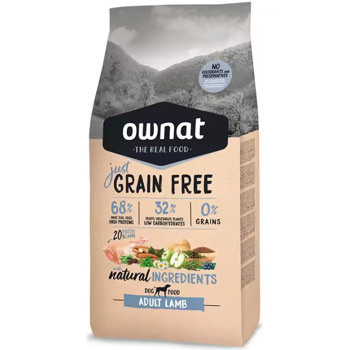 Ownat Just Grain Free Adult Pienso Para Perro Con Cordero 3KG - 1