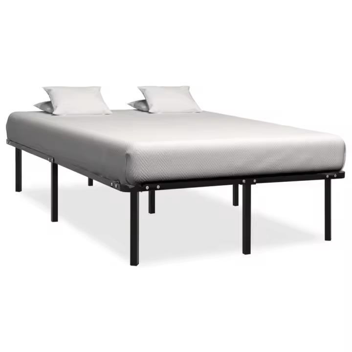vidaXL Estructura de cama sin colchón metal negro 160x200 cm - 1