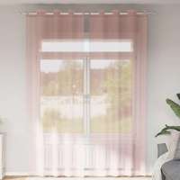 vidaXL Cortinas de gasa con ojales 2 uds naranja 140x300 cm en color orange/Arena/Marrón claro y más | protección solar decorativa para ventanas hogar oficina dormitorio fácil de instalar - details 5