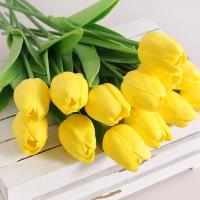 10Pcs Flores Artificiales De Tulipán Toque Real Decoración Para Hogar Dormitorio Bodas Jardín Accesorios De Vaso - details 6