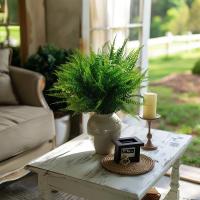 8pcs Plantas Artificiales De Ferne Persa Decoración De Habitaciones Interiores Y Jardines Falsas Hojas Verdes Ajustables Para Bodas Y Fiesta - details 1