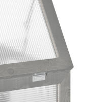 Invernadero de Marco frío de 3 estantes con 2 Puertas, de madera y policarbonato, resistente a la intemperie, hasta 15 kg por estante, gris oscuro - details 4