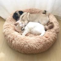 Cama Redonda Para Perros Y Gatos De Tamaño Grande 60cm Alfombra De Peluche Larga Para Invierno Cama De Mascota Suave Y Cálida Para Mediano Y Grande - details 6