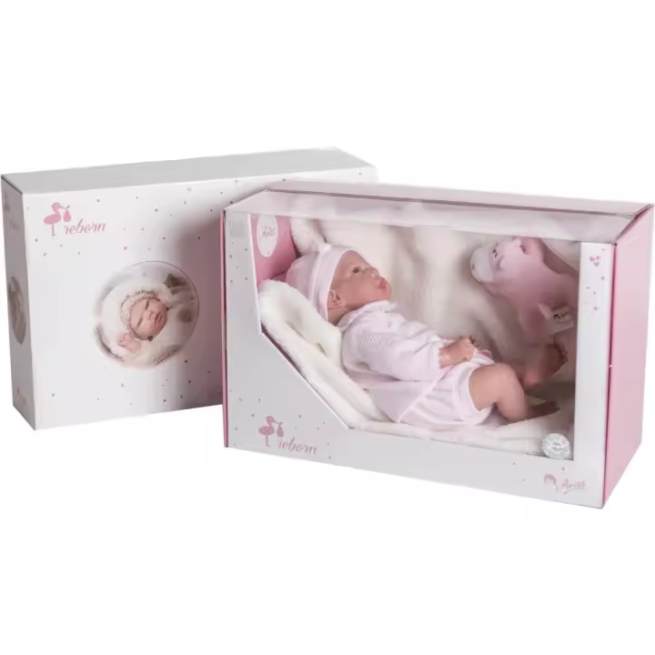Muñeca Reborn Raquel 40 cm. Con Manta y Peluche Arias 98056 Juguetes - 1