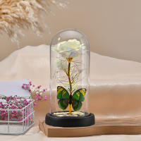 Lámpara De Rosas Artificiales Con LED Galaxia Rosa Y Mariposa Regalo De Navidad Para Bodas Y San Valentín Decoración De Hogar - details 3
