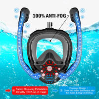 Máscara De Snorkel Con Visión Panorámica De 180° Antiniebla Y Antirreventón De Silicona Top Seco Diversión Subacuática Y Natación Con 2 Snorkels - details 7