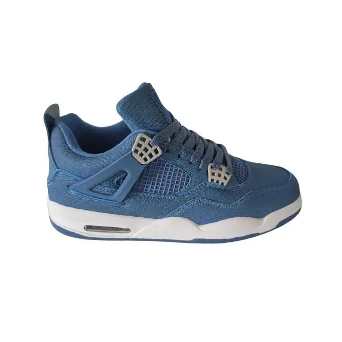 Mº008 AZUL-GRIS MARCA PERVERSA BASKET zapatillas de skate clásicas retro 4 para hombre, zapatillas deportivas de baloncesto, zapatillas informales para correr y caminar, - 1