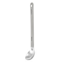 Cuchara Larga De Titanio Lixada Con Olla Pulida Para Alimentos Portátil Para Camping Picnic Y Viajes Sin Plegado Material De Aluminio - details 5