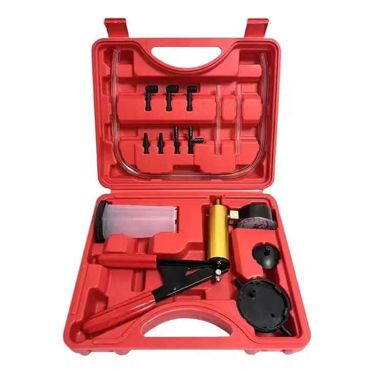 Kit De Bomba De Vacío Para Sanguinario Manual 2 En 1 Herramienta De Prueba De Fluidos Automotrices Con Gáuge Y Adaptadores Para Coche Y Camión - 1