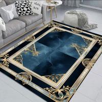 Carpetas Clásicas Negras Y Oro Para Sala De Estar Antideslizantes Suaves Alfombra De Sofa Y Mesa De Café Decorativa Lavable Para Dormitorio Y Cocina Alfombrilla De Piso - details 5