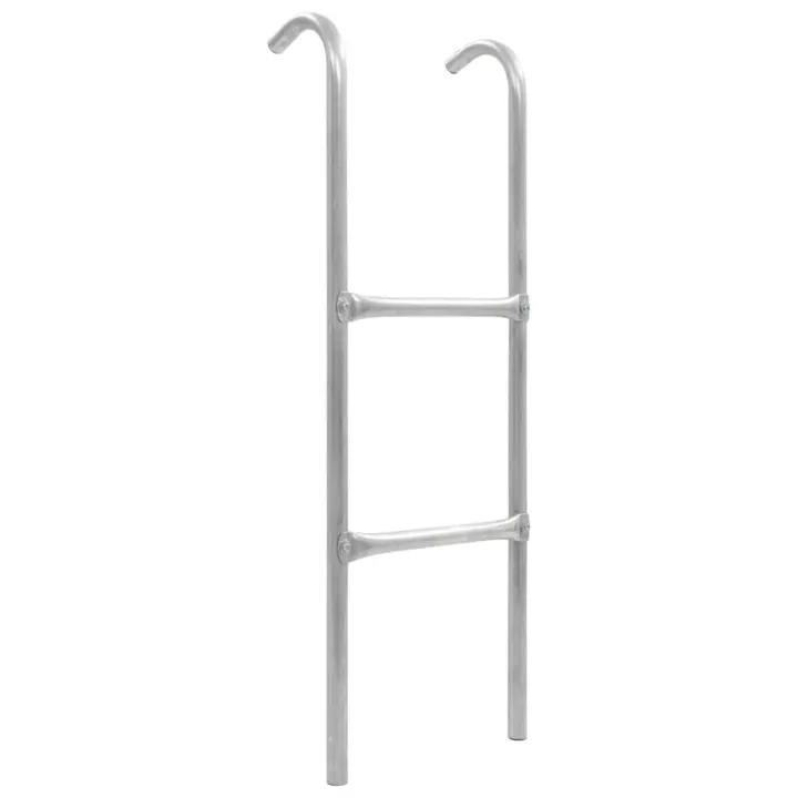 Escalera de cama elástica de 2 peldaños acero plateado 102,6 cm - 1