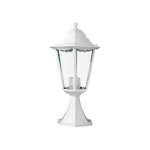 EDM Farol de Aluminio y Cristal IP44 E27 100W Blanco Ø22x43,7cm EDM - 73424 Farol Iluminación Exterior Faroles Led - 1