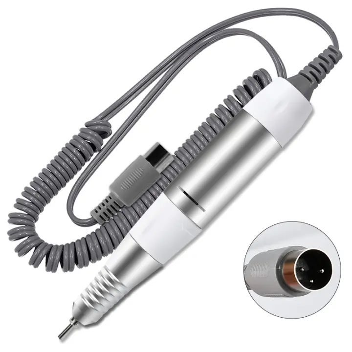 Martillo De Uñas Eléctrico Herramienta De Pulido Y Grind Manicure Y Pedicure Con Mango Y Accesorios DC Y 3 PIN PLUG Stainless Steel 12V 35000rpm - 1