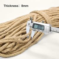 Cuerda de sisal para árbol rascador, 8 mm x 50 m, cuerda de sisal natural, columna rascadora, cuerda de cáñamo, cuerda de sisal, repuesto para gatos, cuerda de yute para el hogar, jardín, - details 5
