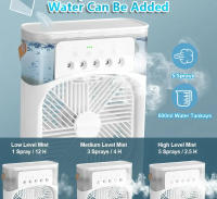 Ventilador Portátil De Enfriamiento Con Luz LED Y Humidificador Tres En Uno Timer De 1 a 3 Horas Para El Hogar 5 Agujeros - details 0