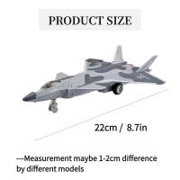 Avión De Combate Jet Fighter Con Pullback Y Luz Sonido Escala Diecast 1:50 Modelo De Avión F16 F22 F35 B2 J31 Para Niños Regalo - details 4