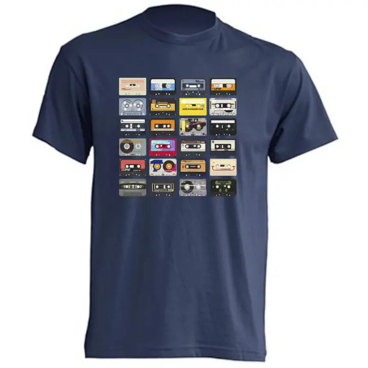 Camiseta Cassettes Vintage- | Algodón | Manga Corta - Tejido tubular, sin costuras laterales. - Punto liso - 1