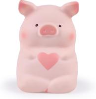 Juguete blando de 5" con forma de corazón de cerdo, juguete blando kawaii de animales blandos, juguete de cerdito de elevación lenta para apretar, alivio del estrés para niños y adultos - details 0