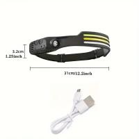 Linterna LED Recargable Por USB Con Sensor De Onda Y Lente De COB Ancho Para Correr Y Acampar 10 Modos Torcha Portátil - details 9