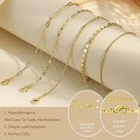 5 Piezas Set de Pulseras Mujer Oro, Pulseras Mujer Oro , Pulsera Acero Inoxidable Dorado Mujer, Pulseras de Cadena Mujer Oro, Ajustable Pulseras Figaro Serpiente para Mujer Regalo - details 1