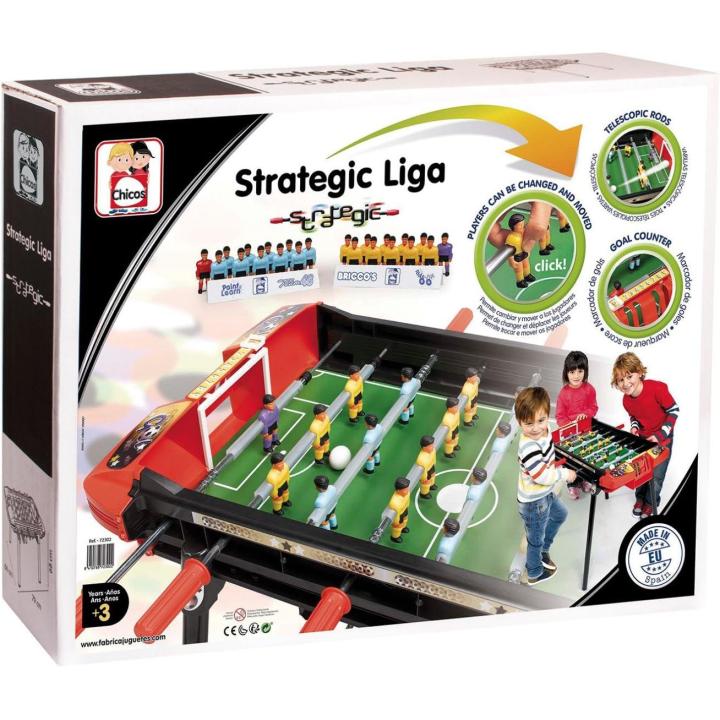 Chicos - Futbolín Infantil Strategic Liga | Futbolín para Niños con Marcador de Goles | Jugadores Intercambiables | con Patas a Partir de 3 años | Rojo y Negro | Medidas 79 x 66 x 68 cm (72302)