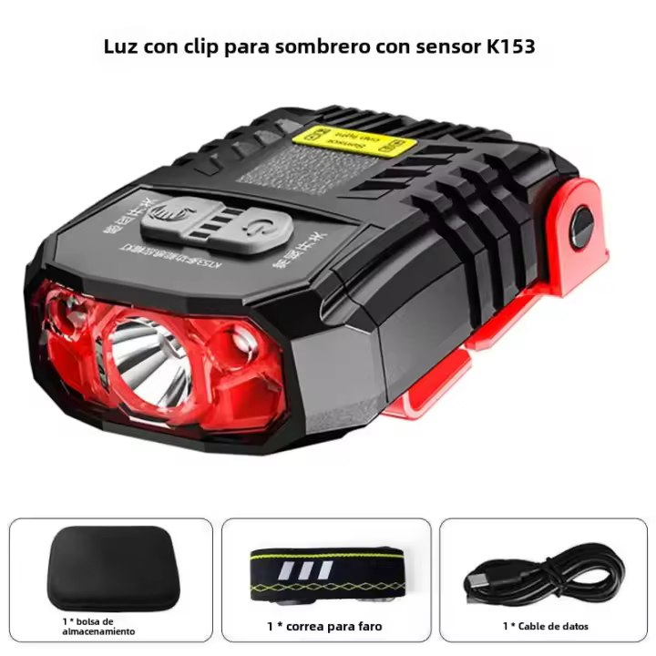 Linterna Frontal LED XPE Mini Recargable Por USB Con Clip De Inducción Para Pesca Camping Ciclismo Running Luz Portátil Para Noche - 1