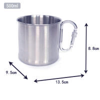 Taza De Acero Inoxidable Para Camping 250ml-500ml Con Mango Y Carabiner Para Senderismo Viajes Y Expediciones Al Aire Libre - details 1