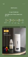 Hervidor Eléctrico Portátil De Té Y Café 110V/220V Termo Con Menú En Inglés Para Viajes Hervir Agua Y Stewable Acero Inoxidable Con Pantalla Digital Protección Anti-Dry Y Overheat - details 6