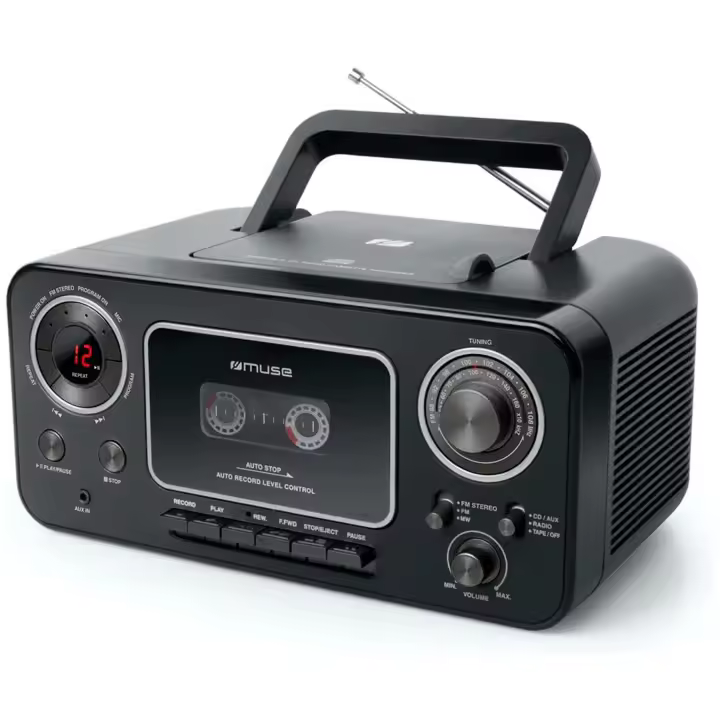 MUSE M-182 RDC Black / Radio CD y K7 portátil - 1