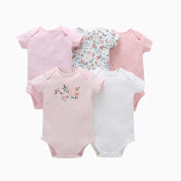 Nueva ropa de verano para bebés y niños pequeños, mono de pedo cruzado triangular de colores mixtos, ropa para gatear para bebés, conjunto de cinco piezas - details 6