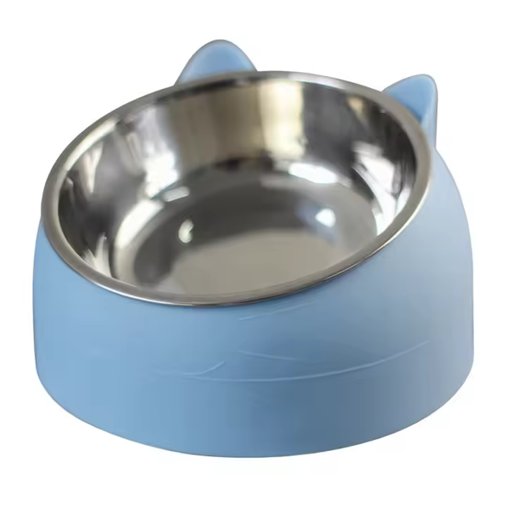 Tazón De Alimentos Para Gatos Y Perros De Acero Inoxidable Creativo Y Encantador Inclinado Para Mascotas Alimentos Y Agua - 1