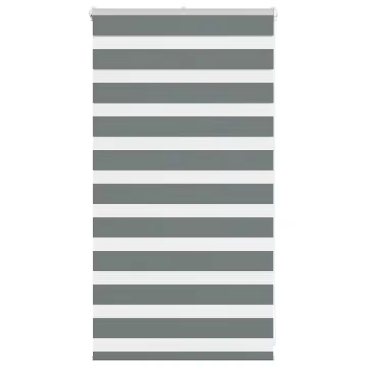 vidaXL Estor cebra gris oscurode tejido poliéster en dimensiones 55x100 cm/55x150 cm/60x100 cm y más | protección solar decorativa para ventanas hogar oficina dormitorio fácil de instalar - 1