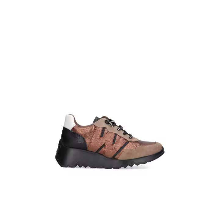 Deportivas WONDERS E-6750 Taupe - Piel, Forro de Piel - Cuña Media - 1