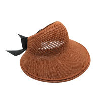 Sombrero De Paja Plegable Ancho Para Mujer Sombrilla De Playa Verano Protección Solar Con Lazo Sombrero De Sol Para Mujer - details 5