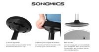 SONGMICS Taburete de Escritorio ergonómico Giratorio de 360° Regulable en Altura 56-81 cm, Montaje fácil, Color Negro - details 0