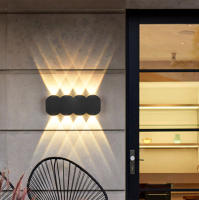 Luz De Pared LED De Aluminio Para Exterior E Interior 4W 6W 8W 10W AC85-265V Blanca Negra Moderna Para Jardín Dormitorio Pasillo - details 11