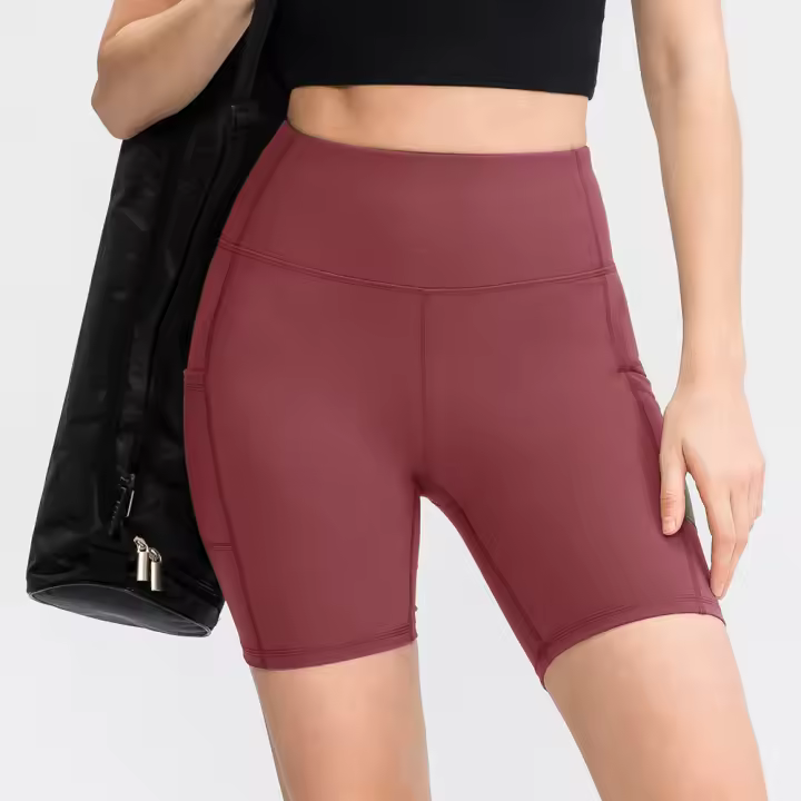 Pantalones cortos de Yoga para mujer con bolsillo, mallas para correr, pantalones cortos de cintura alta para gimnasio, pantalones cortos deportivos de compresión, Legging de Yoga, pantalones cortos de entrenamiento para gimnasio - 1