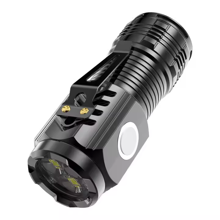 Linterna potente, linterna con zoom y llavero LED portátil con cable de carga USB y carga de teléfono móvil, adecuada para montar de noche, acampar, etc. - 1