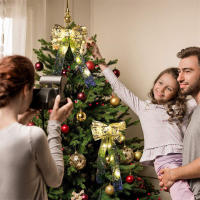 Cinta De Navidad Luminosa Con Lazo Dorado De 2-10M Luces De Hada Para Decoración De Árbol Y Regalos En Fiestas Y Hogar - details 17