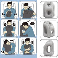 Almohada Inflable De Viaje Con Nuevo Patrón Soporte De Cuello Y Barba Portátil Para Avión Coche Autobús Tren Descanso En La Oficina Nap - details 6