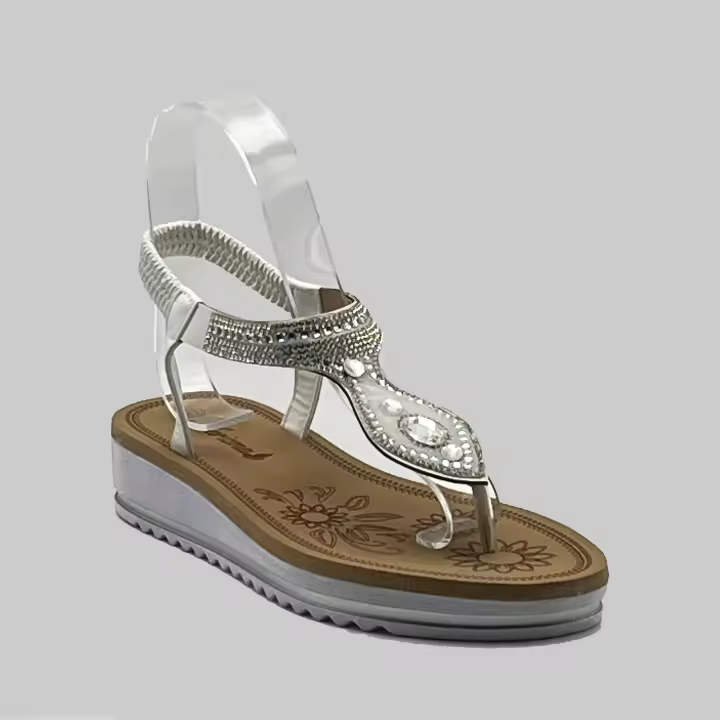 JZ Hermanos Sandalias con cuña estilo bohemio Con Correa Elástica Decorada para mujer - 1