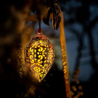 Lámpara Solar De Hierro En Forma De Gota De Agua Para Jardín Decoración De Fiestas Luz De Metal Cutout Autónoma Con Batería Ni-MH - details 4