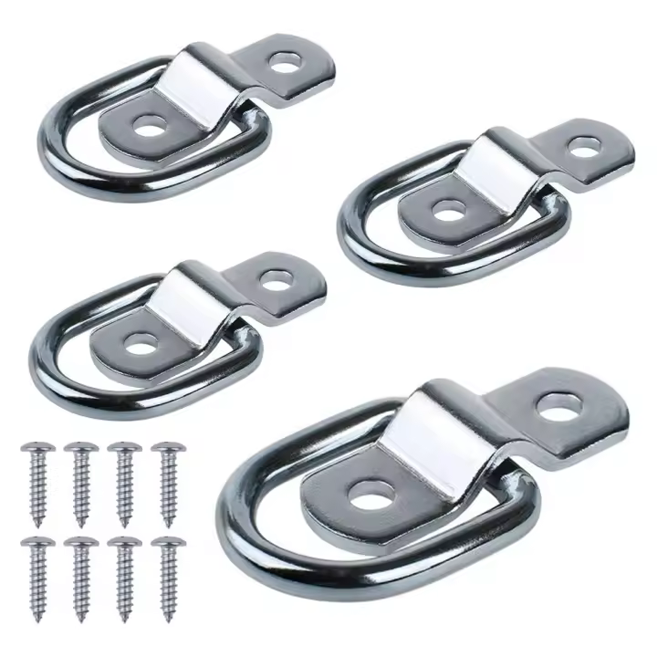 Anclajes De Acero Resistentes Para Cuerda D-Ring - Set De 4 Con Capacidad De 2400LBS Para Camiones Remolques Y Más - 1