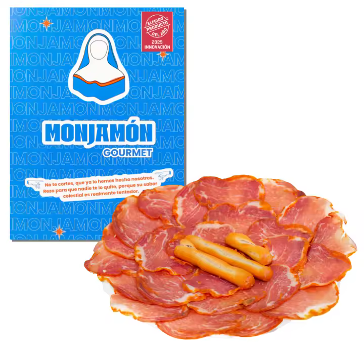 LOMO DE BELLOTA 100% IBÉRICO Loncheado |  8 Sobres 50 gramos  | Lomonasterio -  [ELEGIDO PRODUCTO DEL AÑO 2025] Monjamon y más - Receta natural y tradicional - 1