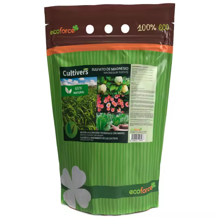 CULTIVERS Sulfato de Magnesio 5 kg. Abono Universal ecológico. Favorece el Crecimiento de Cultivos, Jardines y Plantas - 1