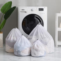 Bolsa De Ropa Con Cierre De Cordón Para Lavandería Organizador De Ropa Sucia En Malla Bolsa De Lavado Coarse Net Estilo Moderno Material Poliéster - details 1
