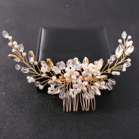 Diadema De Boda Con Flor De Cristal Y Perla Peine Para El Cabello Accesorios De Joyería Para Fiesta Y Celebraciones - details 2